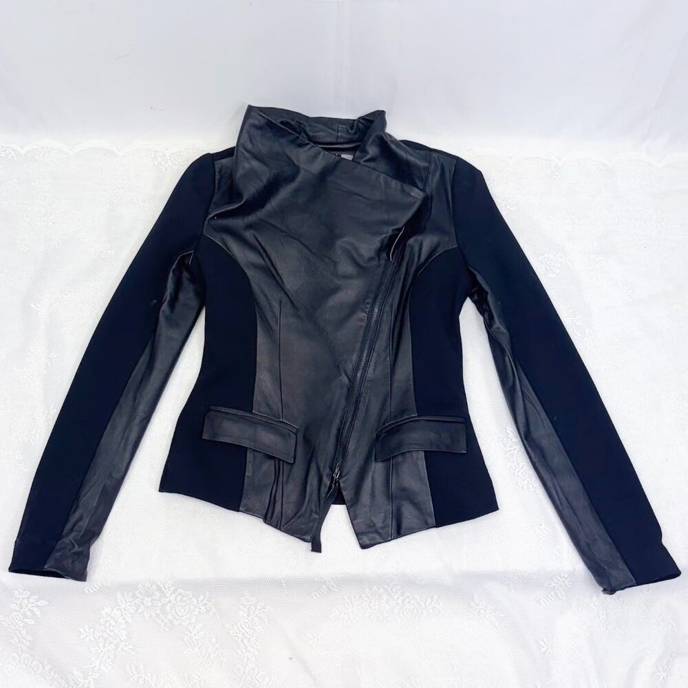 Black Leather Moto Jacket DS LAB Vintage